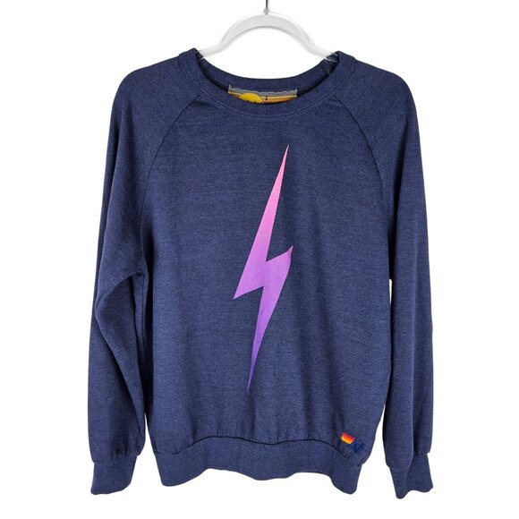 Aviator Nation Bolt Fade Sweatshirt Navy Pink Lightning Small - Picture 1 of 9